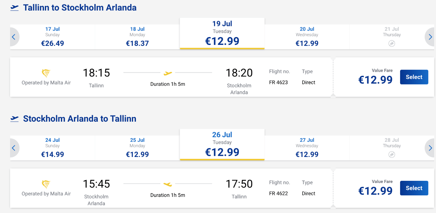Всё лето (и осень, и зиму): летим из Таллина в столицу Швеции за 770 рублей