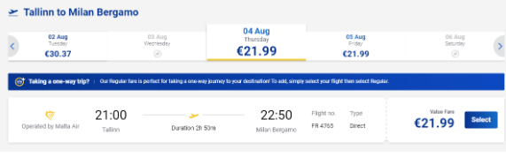 Прямые рейсы из Прибалтики и Финляндии в Европу от 560 рублей