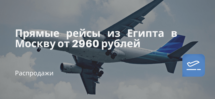 Билеты из... - Прямые рейсы из Египта в Москву от 2960 рублей