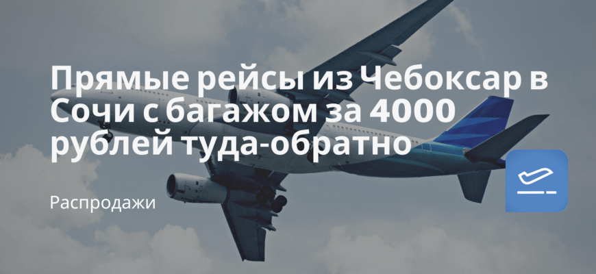Новости - Прямые рейсы из Чебоксар в Сочи с багажом за 4000 рублей туда-обратно