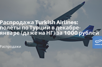 Горящие туры, из Санкт-Петербурга - Распродажа Turkish Airlines: полёты по Турции в декабре-январе (даже на НГ) за 1000 рублей