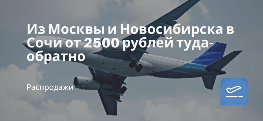 Новости - Из Москвы и Новосибирска в Сочи от 2500 рублей туда-обратно