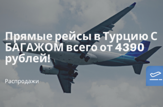 Личный опыт - Прямые рейсы в Турцию С БАГАЖОМ всего от 4390 рублей!