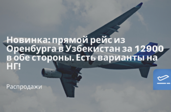 Новости - Новинка: прямой рейс из Оренбурга в Узбекистан за 12900 в обе стороны. Есть варианты на НГ!