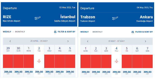 Полёты по Турции с багажом в апреле-июне по 1300 рублей