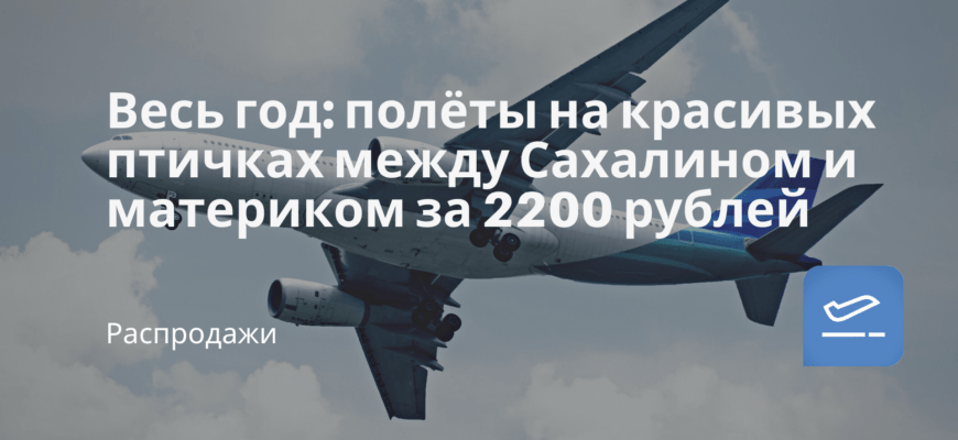 Новости - Весь год: полёты на красивых птичках между Сахалином и материком за 2200 рублей
