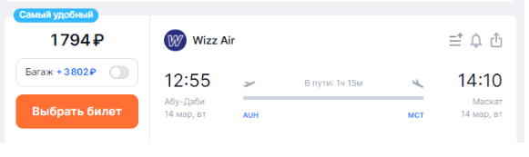 Скидка 20% от авиакомпании Wizz на полеты в марте-июне