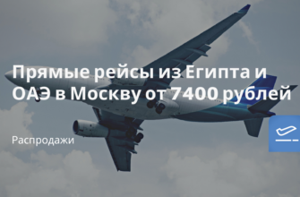 по Санкт-Петербургу, Сводка - Прямые рейсы из Египта и ОАЭ в Москву от 7400 рублей