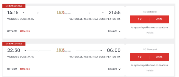 Распродажа Lux Express: 30 000 билетов по странам Балтии и в Польшу от 6 евро