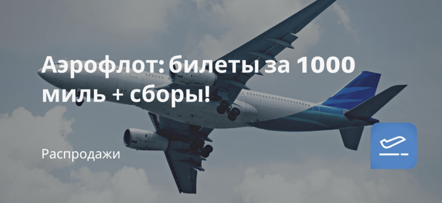 Новости - Аэрофлот: билеты за 1000 миль + сборы!