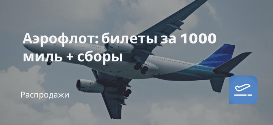 Новости - Аэрофлот: билеты за 1000 миль + сборы