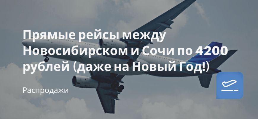 Новости - Прямые рейсы между Новосибирском и Сочи по 4200 рублей (даже на Новый Год!)