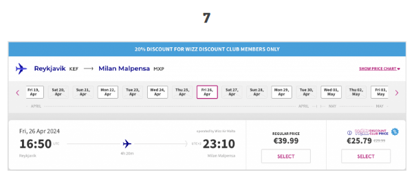 Распродажа Wizz Air: скидка 20% на билеты для членов Wizz Discount Club