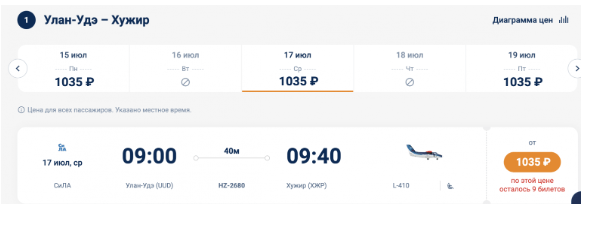 Ура! Аврора+СиЛА открыли продажу билетов на рейсы между Улан-Удэ и Хужиром (Ольхон) на всё лето!