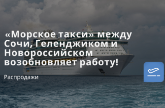 Новости - «Морское такси» между Сочи, Геленджиком и Новороссийском возобновляет работу!