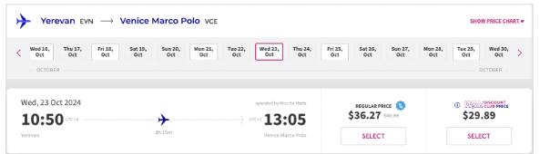 Промо Wizz Air: скидка 15% на полеты в августе-сентябре по всем направлениям