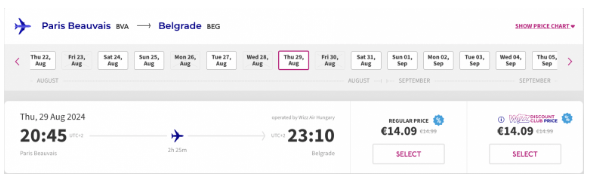 Промо Wizz Air: скидка 15% на полеты в августе-сентябре по всем направлениям