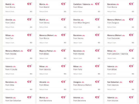 Volotea: полеты по Европе за 9€ (сентябрь-октябрь)