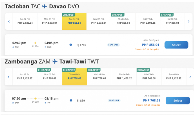 Однопесовая распродажа Cebu! По Филиппинам от 1100 рублей, международные рейсы от 2200 рублей