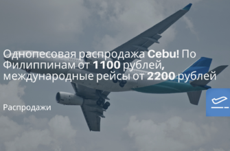 Новости - Однопесовая распродажа Cebu! По Филиппинам от 1100 рублей, международные рейсы от 2200 рублей