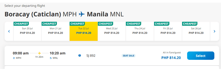 Большая распродажа Cebu Pacific: полеты за 1 PHP + сборы