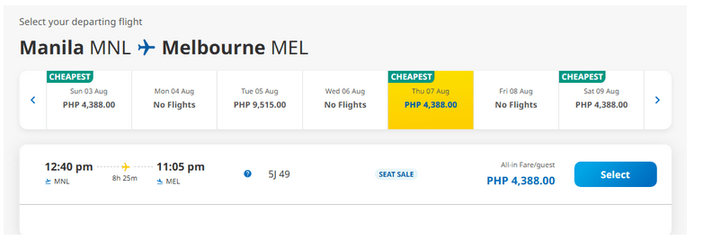 Большая распродажа Cebu Pacific: полеты за 1 PHP + сборы