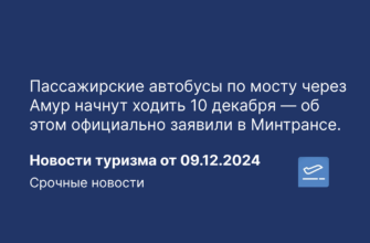 Новости - Пассажирские автобусы по мосту через Амур начнут ходить 10 декабря — об этом официально заявили в Минтрансе. Новости туризма от 09.12.2024