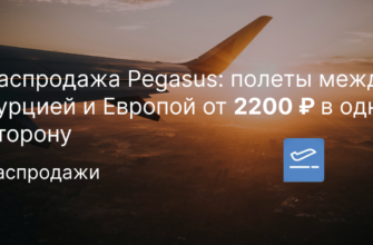 Новости - Распродажа Pegasus: полеты между Турцией и Европой от 2200 ₽ в одну сторону