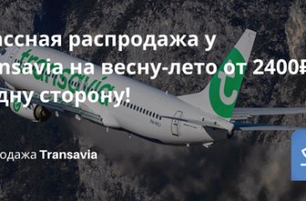 Билеты из... - Классная распродажа у Transavia на весну-лето от 2400 ₽ в одну сторону!