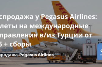 Распродажи - Распродажа у Pegasus Airlines: билеты на международные направления в/из Турции от €15 + сборы!